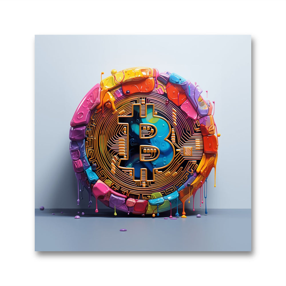 Leinwandbild - Bitcoin Pop Art