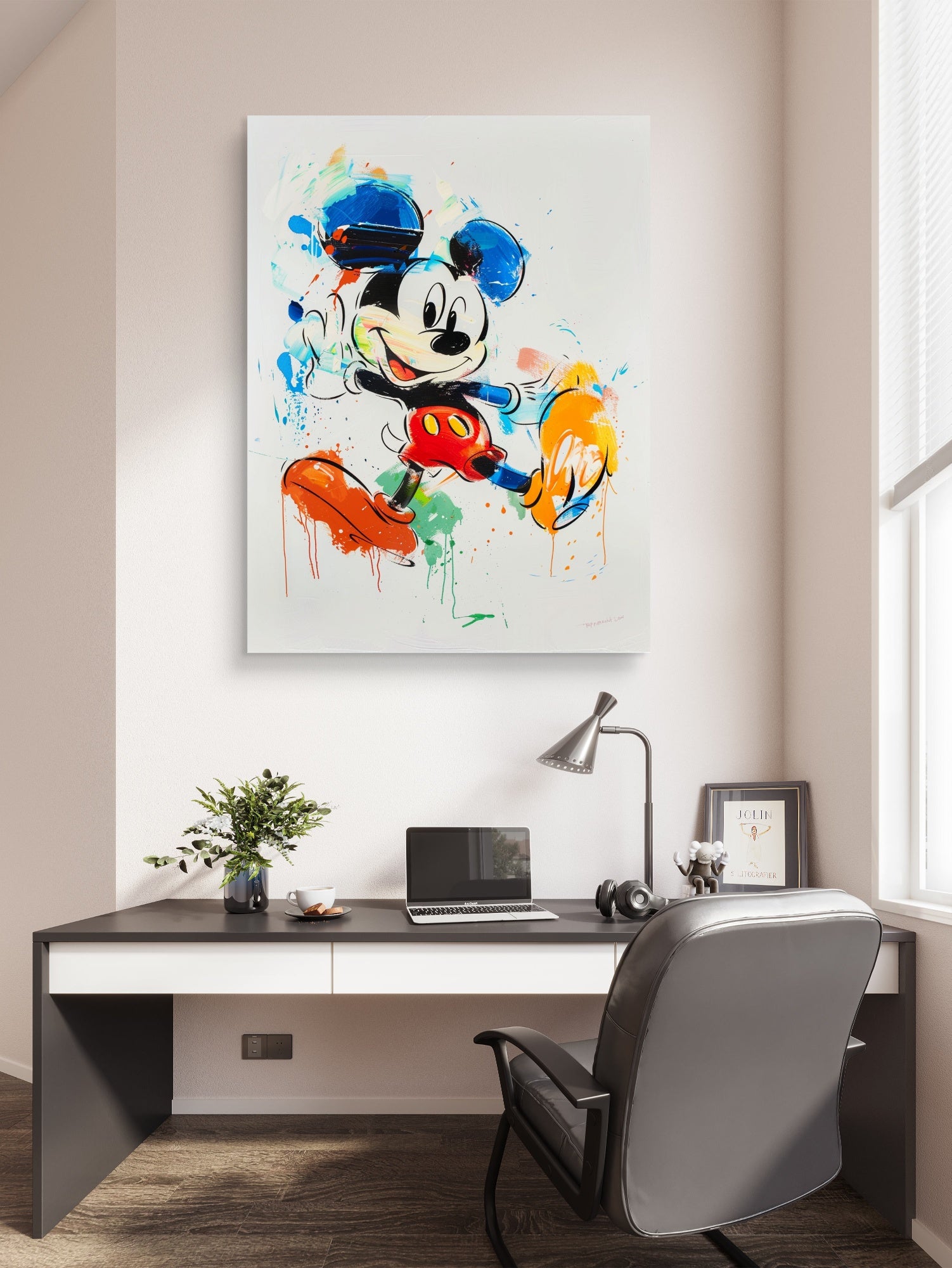 Micky Maus Pop Art Glasbild