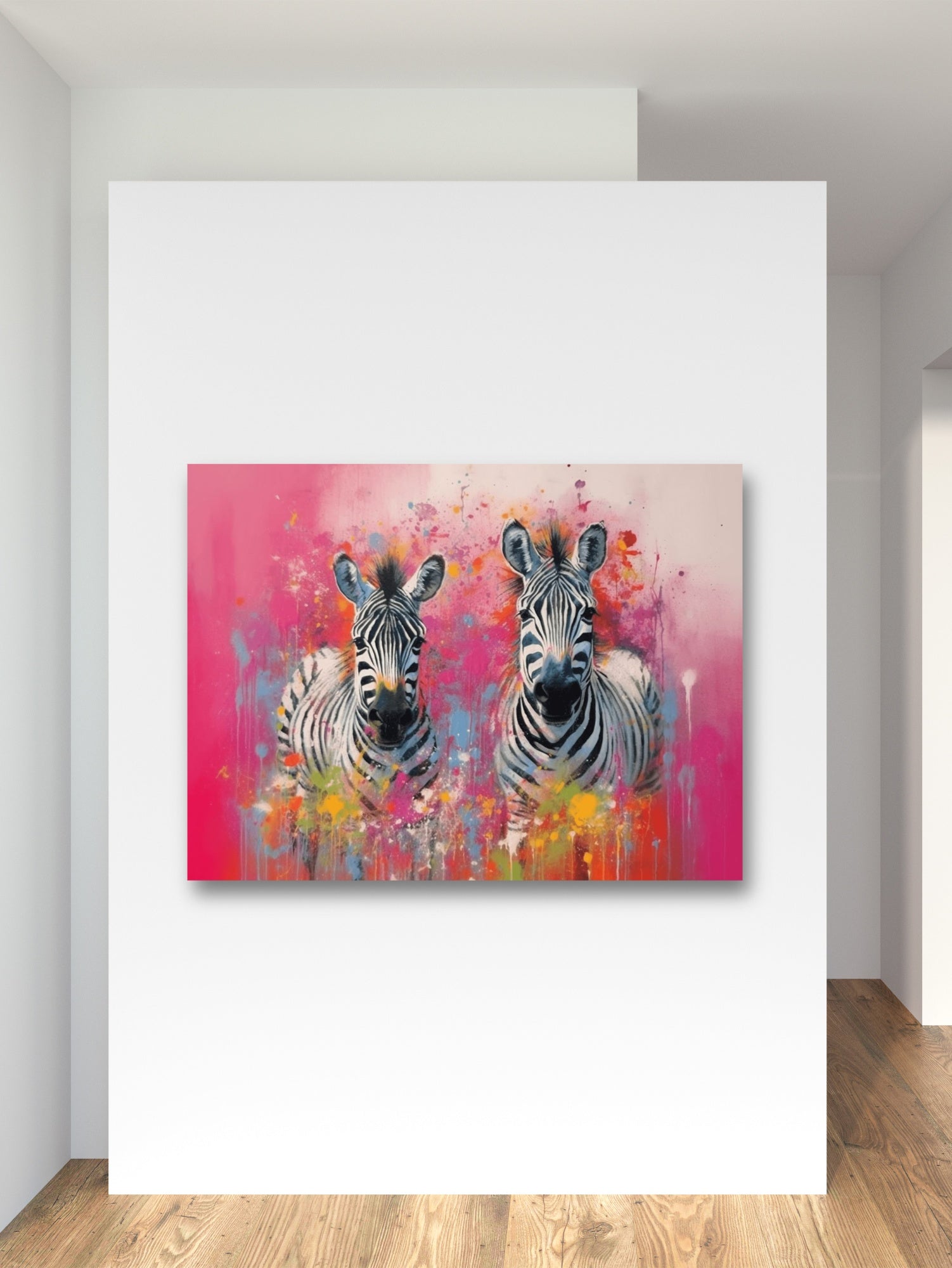 Glasbild - Two Zebras