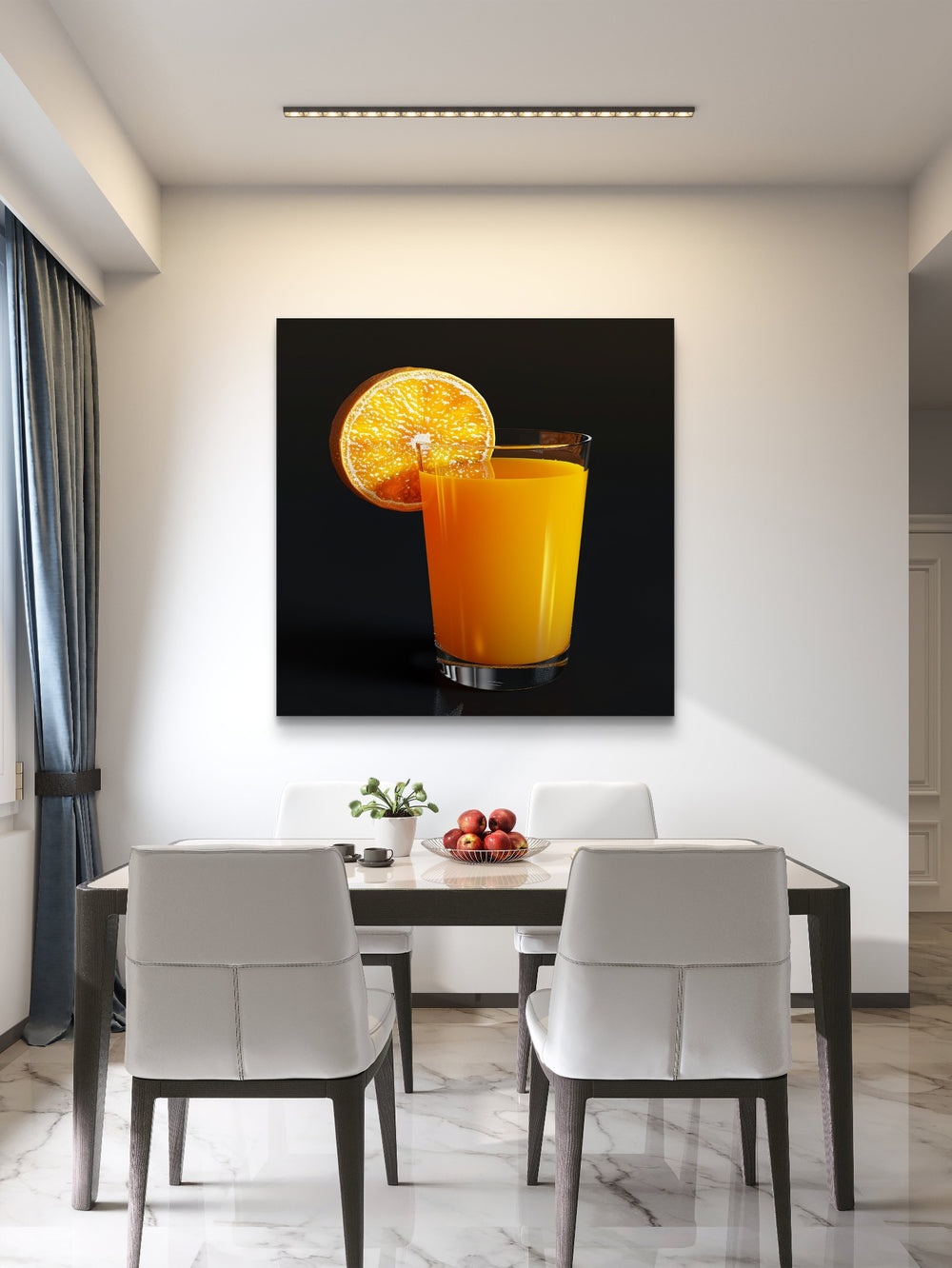 Orangensaft Glasbild