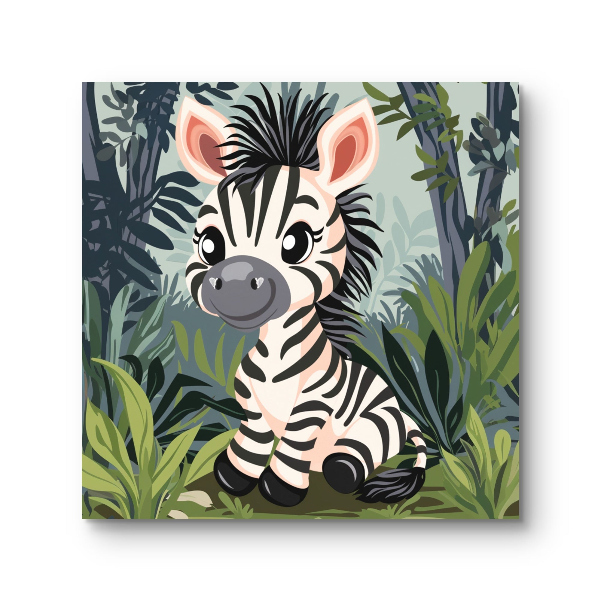 Zebrababy im Dschungel Kinder Poster -Ohne Rahmen