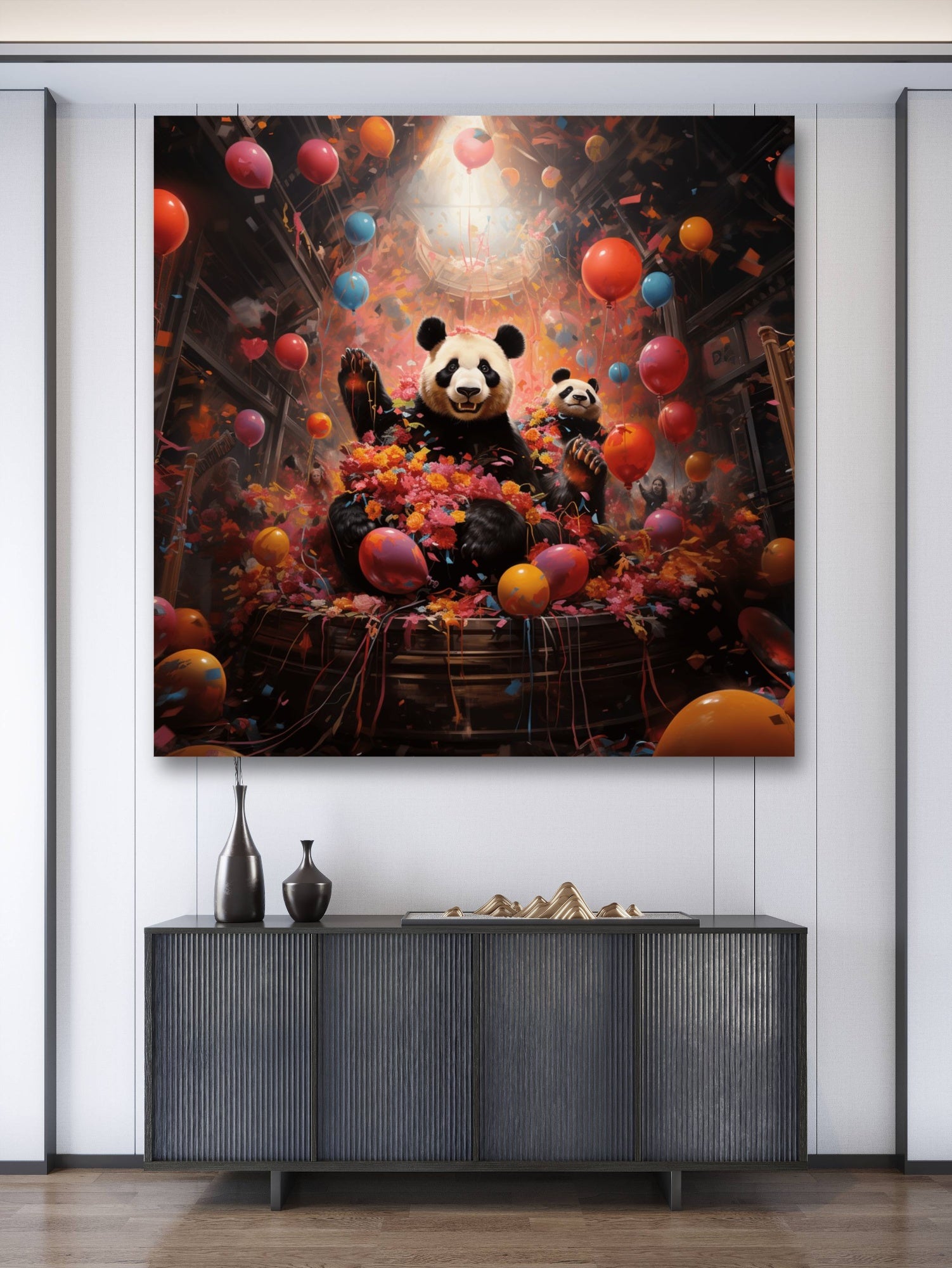 Glasbild - Party Panda