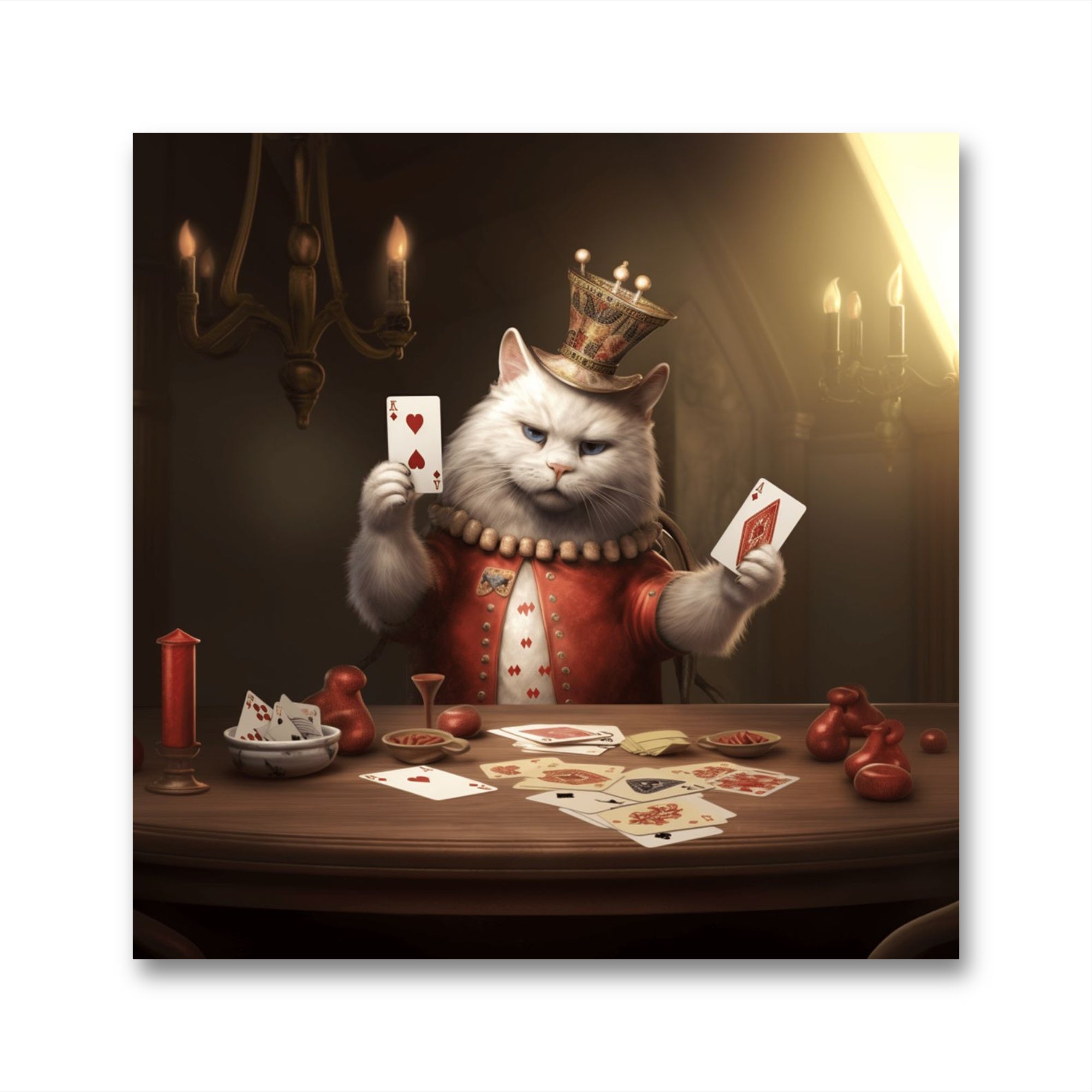 Glasbild - Poker Cat