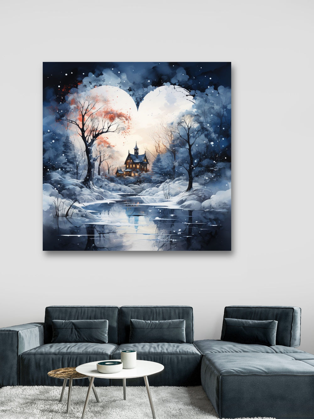 Glasbild - Winter Heart Landscape