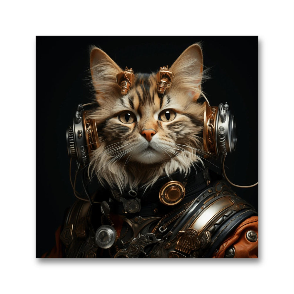 Leinwandbild - Sweet Cat with headphone