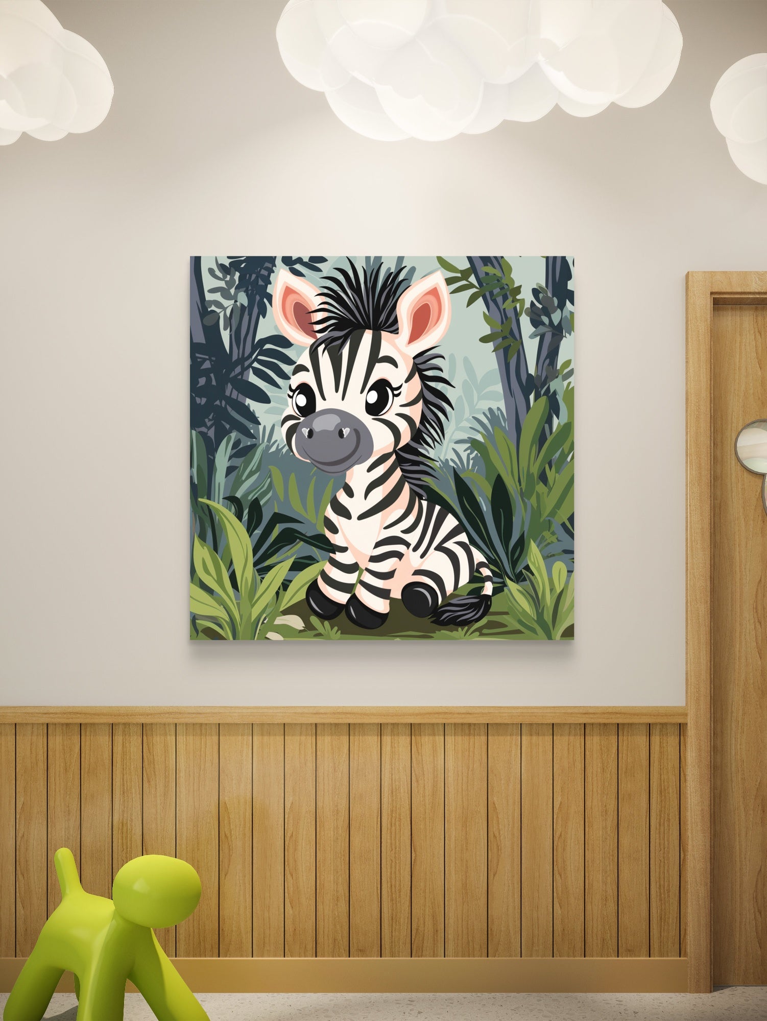 Zebrababy im Dschungel Kinder Poster -Ohne Rahmen