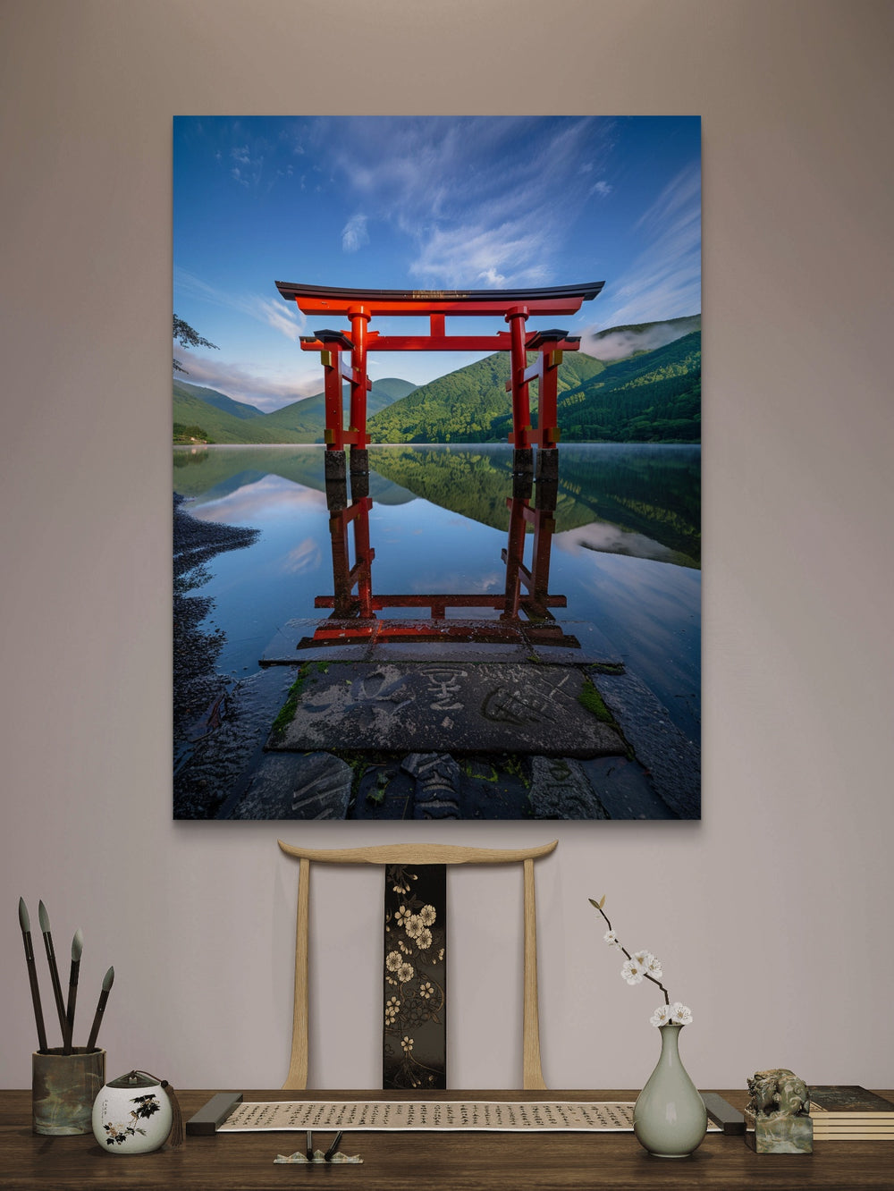 Japanisches Torii Glasbild