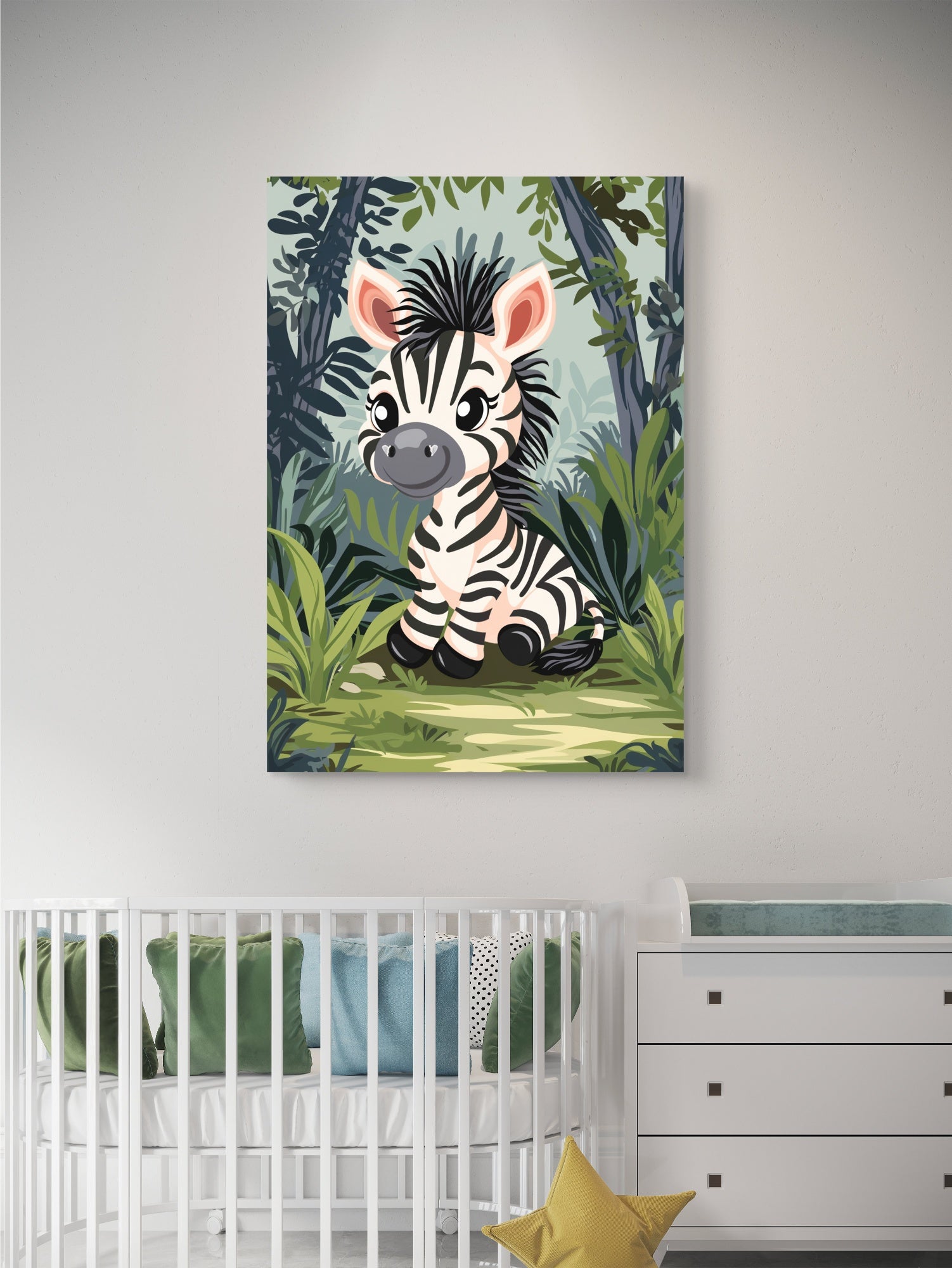 Zebrababy im Dschungel Kinder Poster -Ohne Rahmen