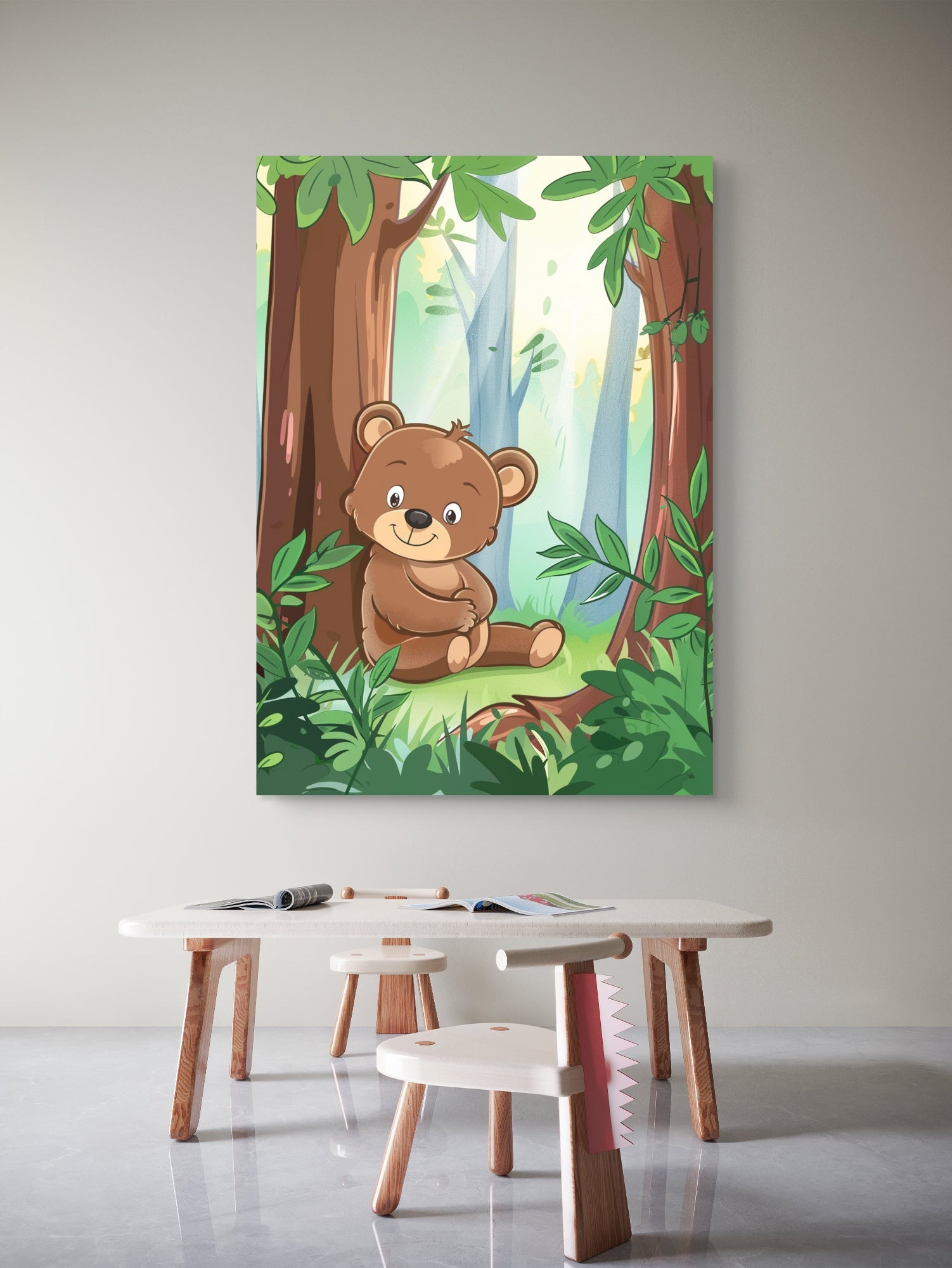 Glücklicher kleiner Bär Kinder Poster -ohne Rahmen