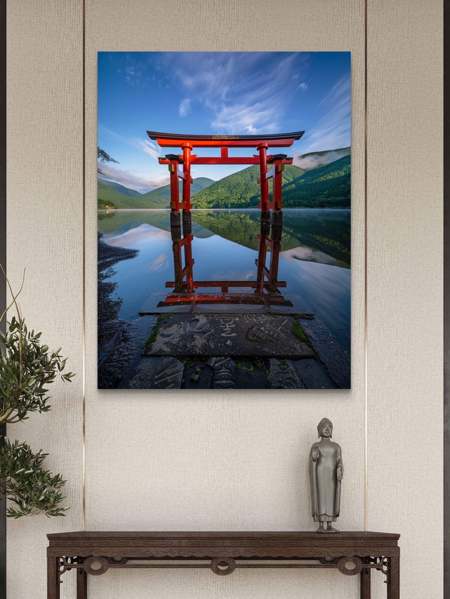 Japanisches Torii Glasbild