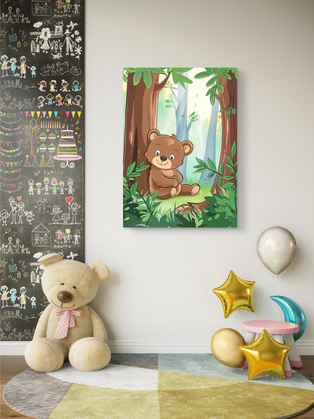 Glücklicher kleiner Bär Kinder Poster -ohne Rahmen