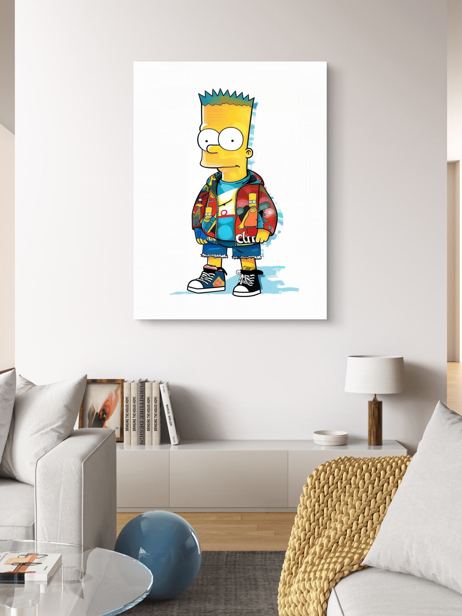 Bart Simpsons Pop Art Glasbild