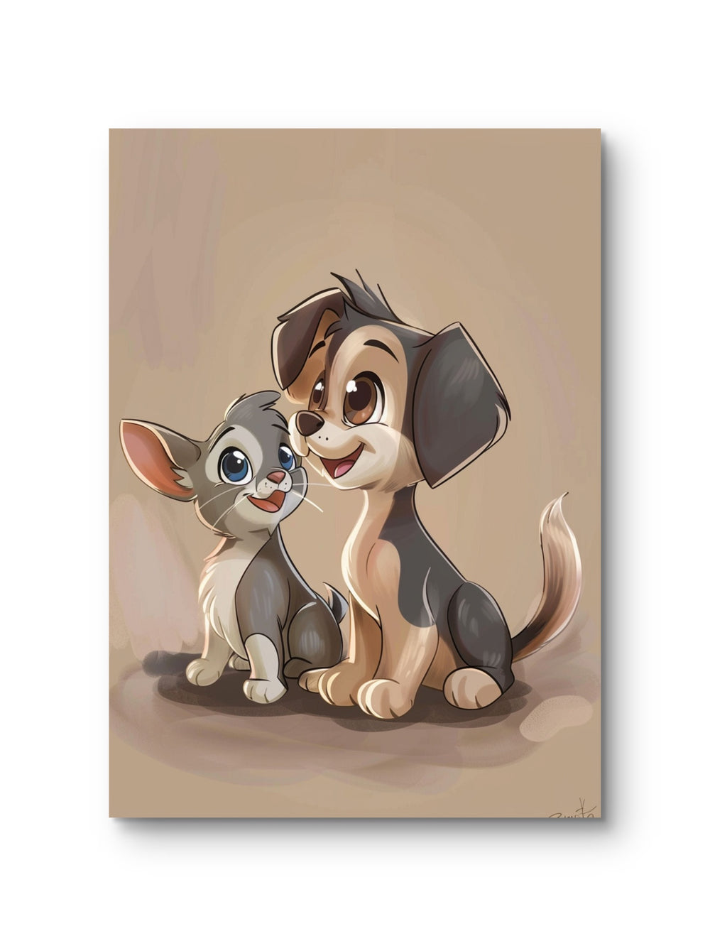 Happy Cat & Dog Kinder Poster - ohne Rahmen