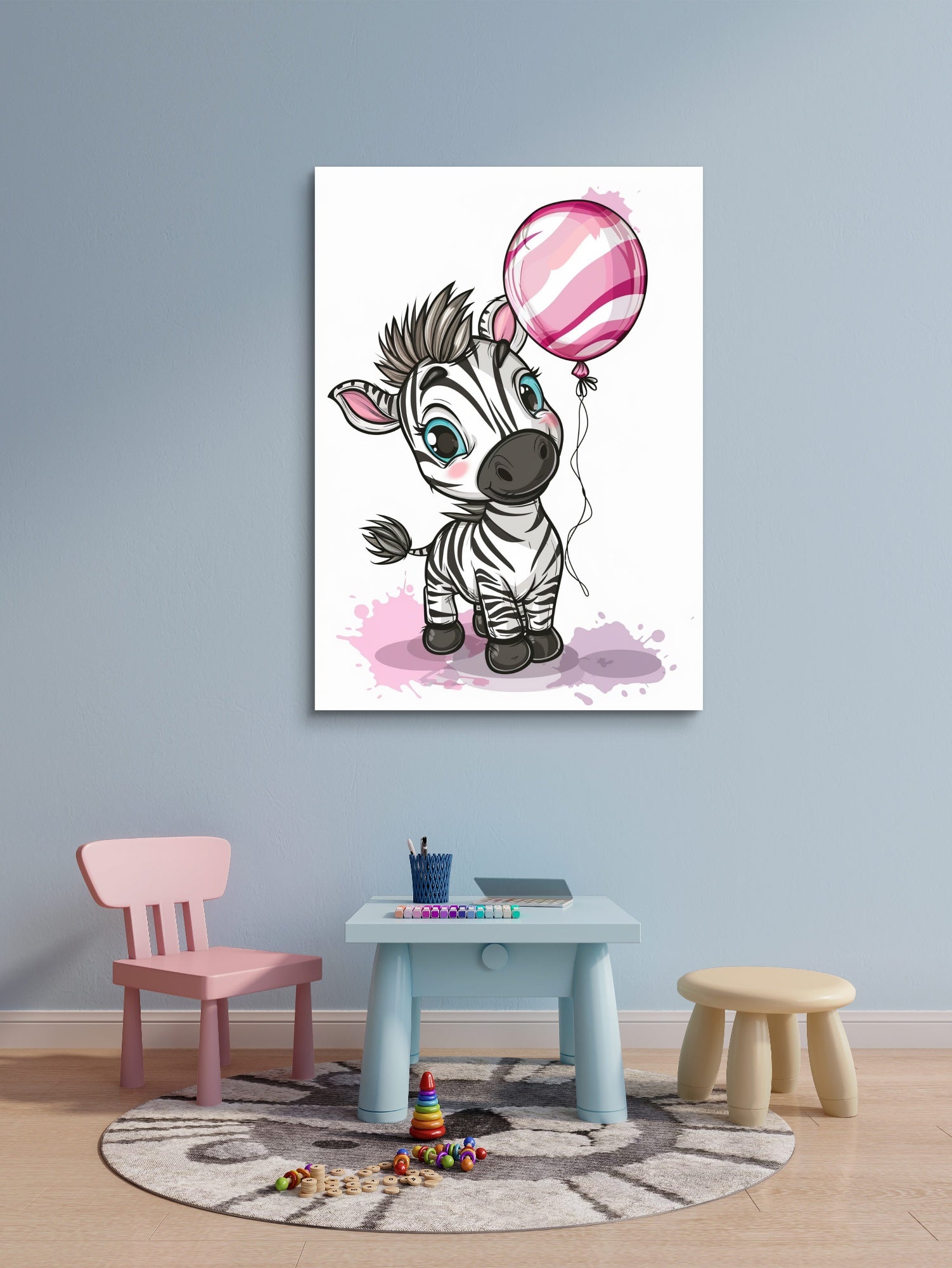 Zebrababy mit Luftballoon