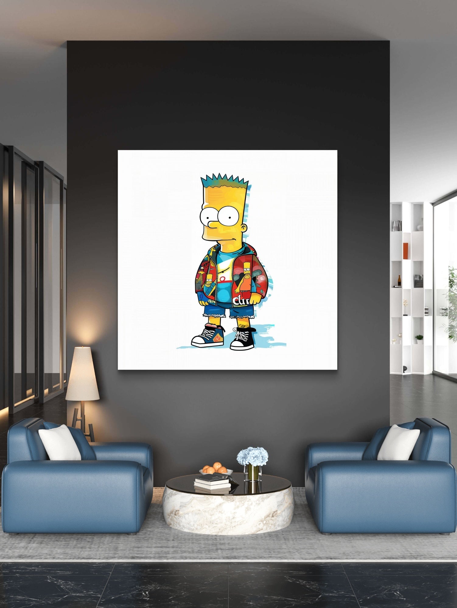 Bart Simpsons Pop Art Glasbild