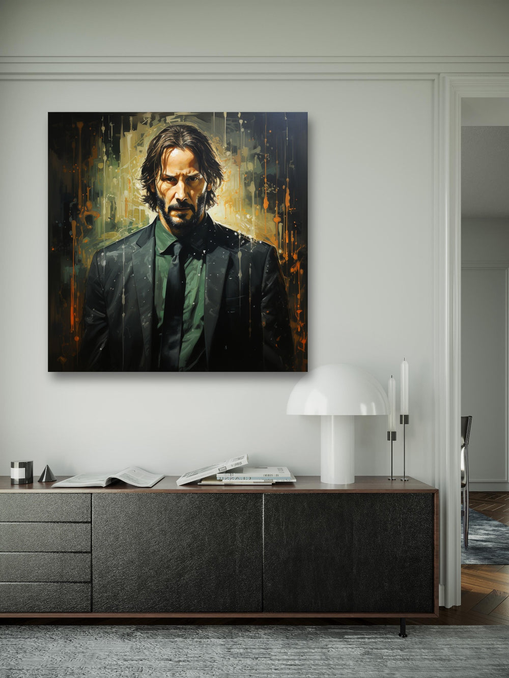 Keanu Reeves Pop Art Glasbild