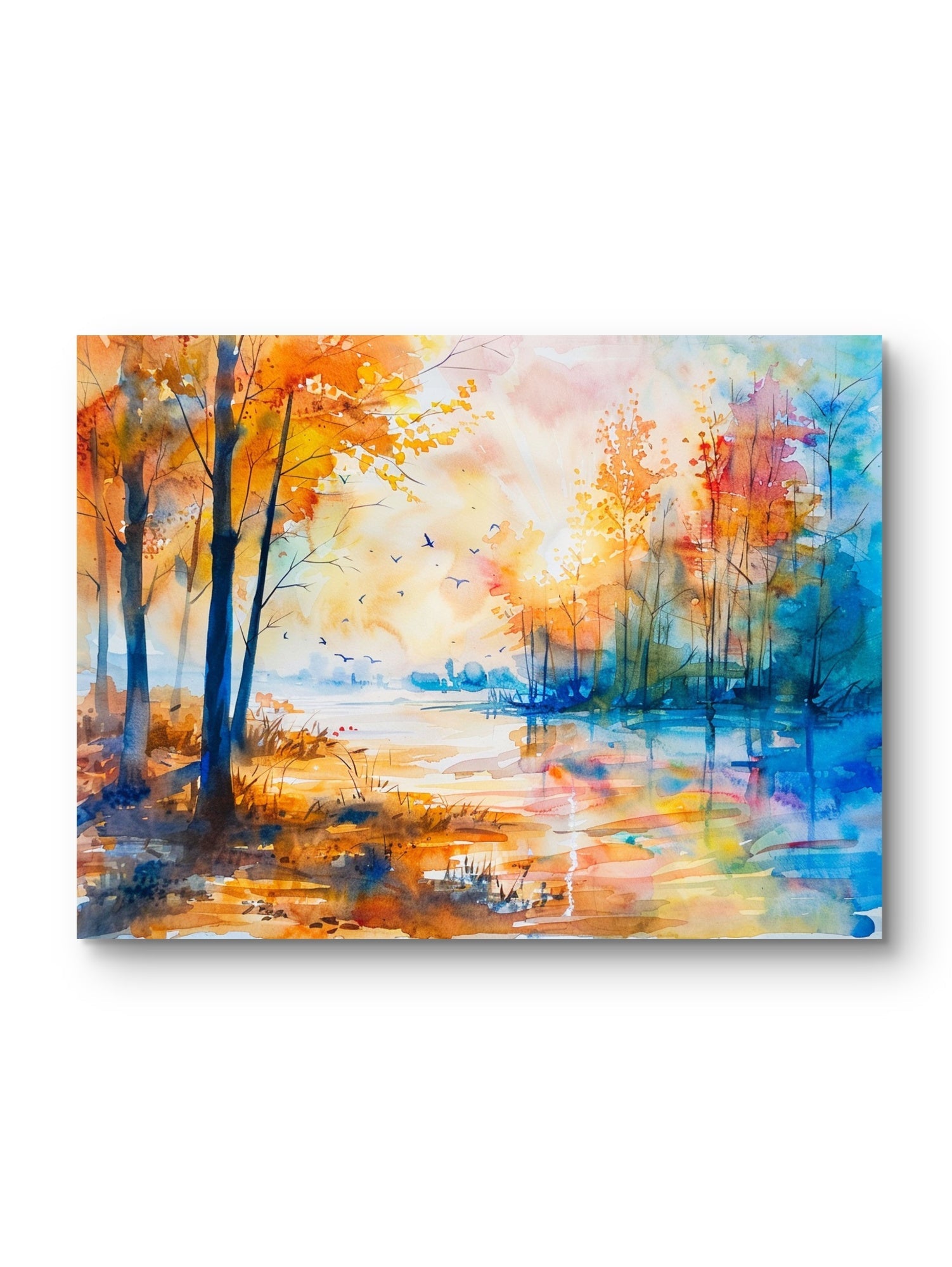 Aquarell Landscape Glasbild - mywallexpressions