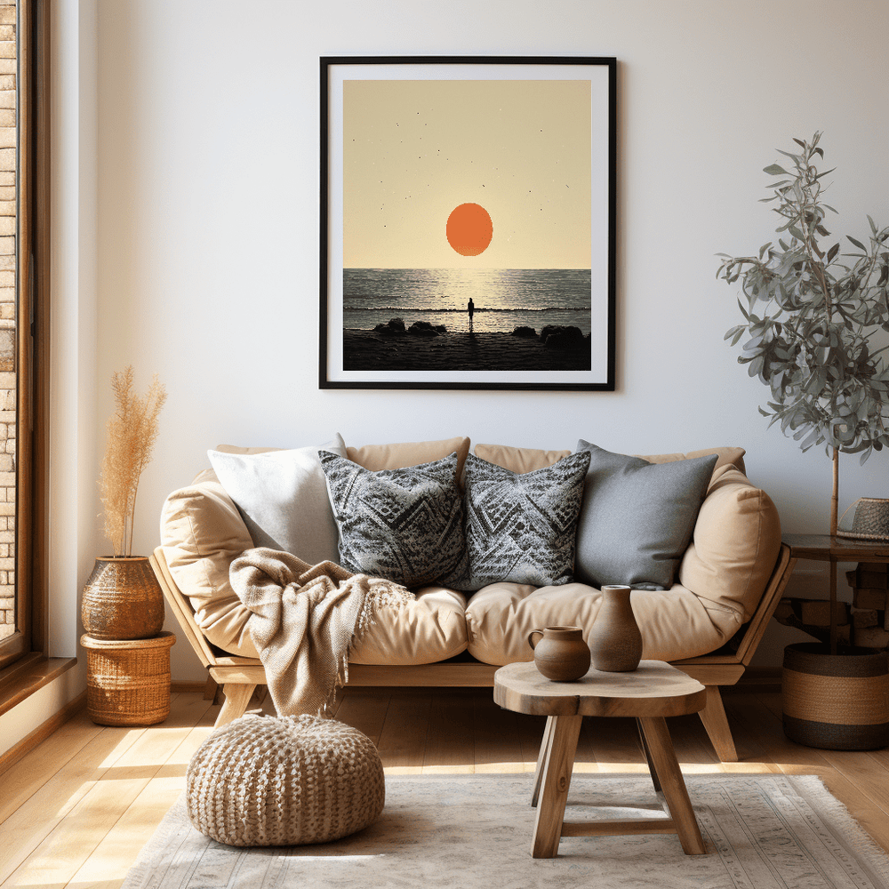 Bild mit Passepartout - Sunset at the Beach - mywallexpressions