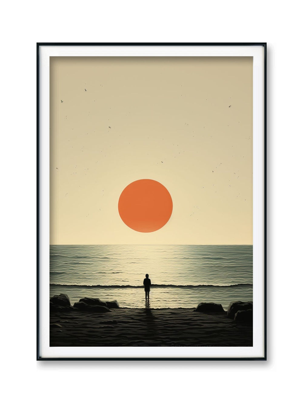 Bild mit Passepartout - Sunset at the Beach - mywallexpressions