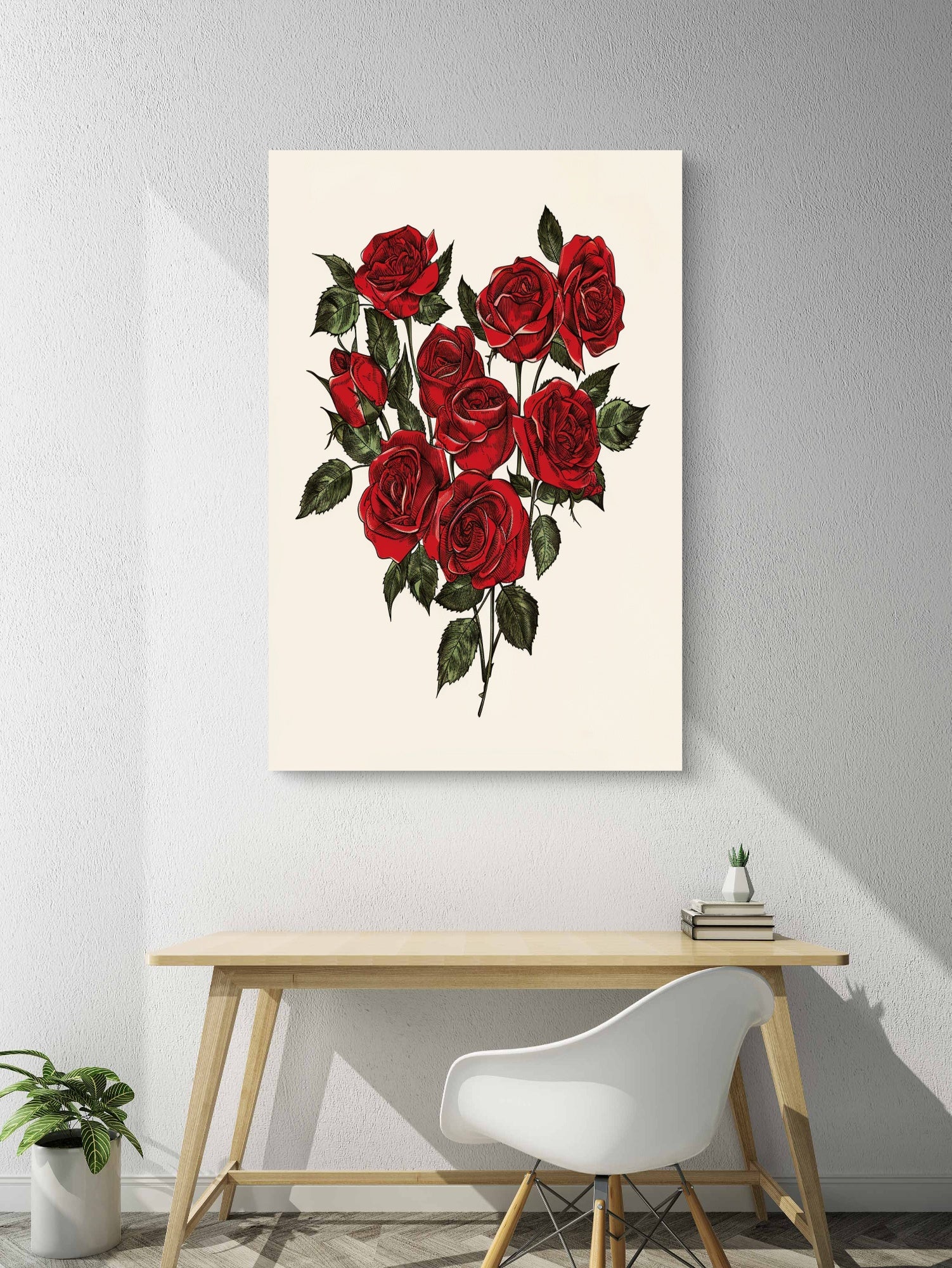 Rote Rosen Glasbild