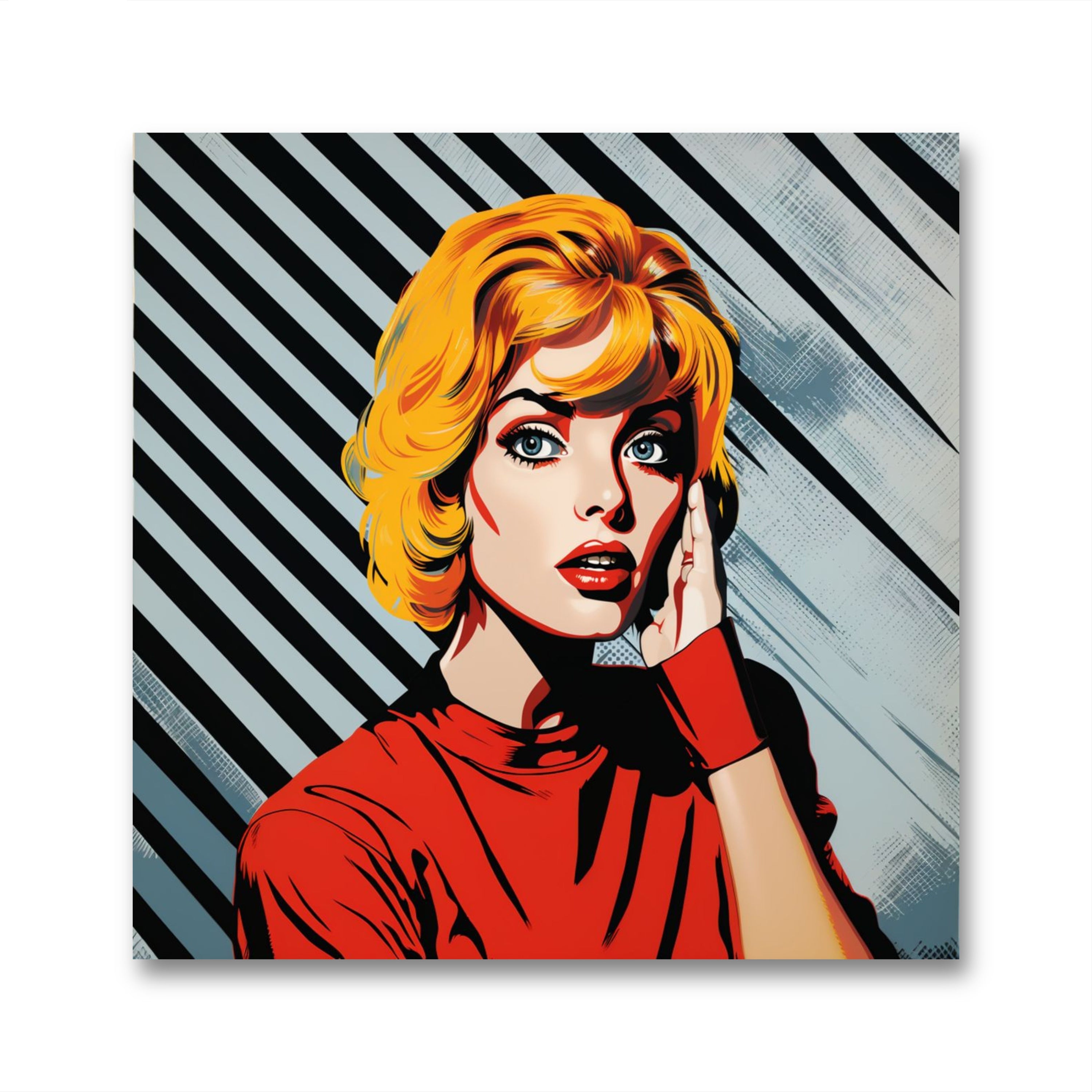 Glasbild -Women Portrait Popart