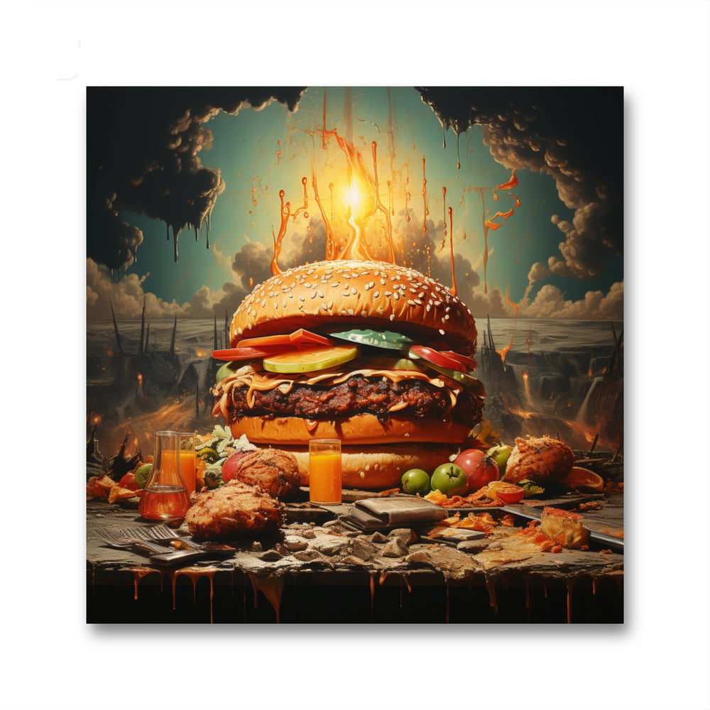 Burger Popart Leinwandbild