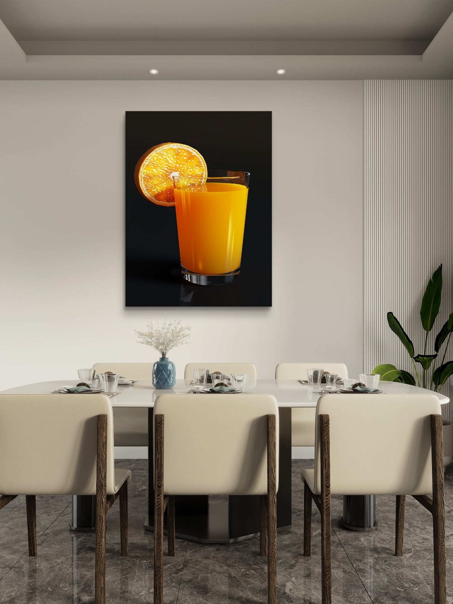 Orangensaft Glasbild