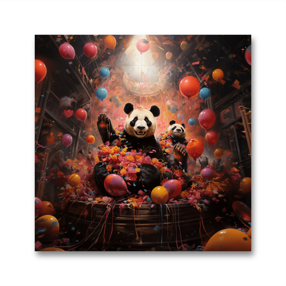 Glasbild - Party Panda