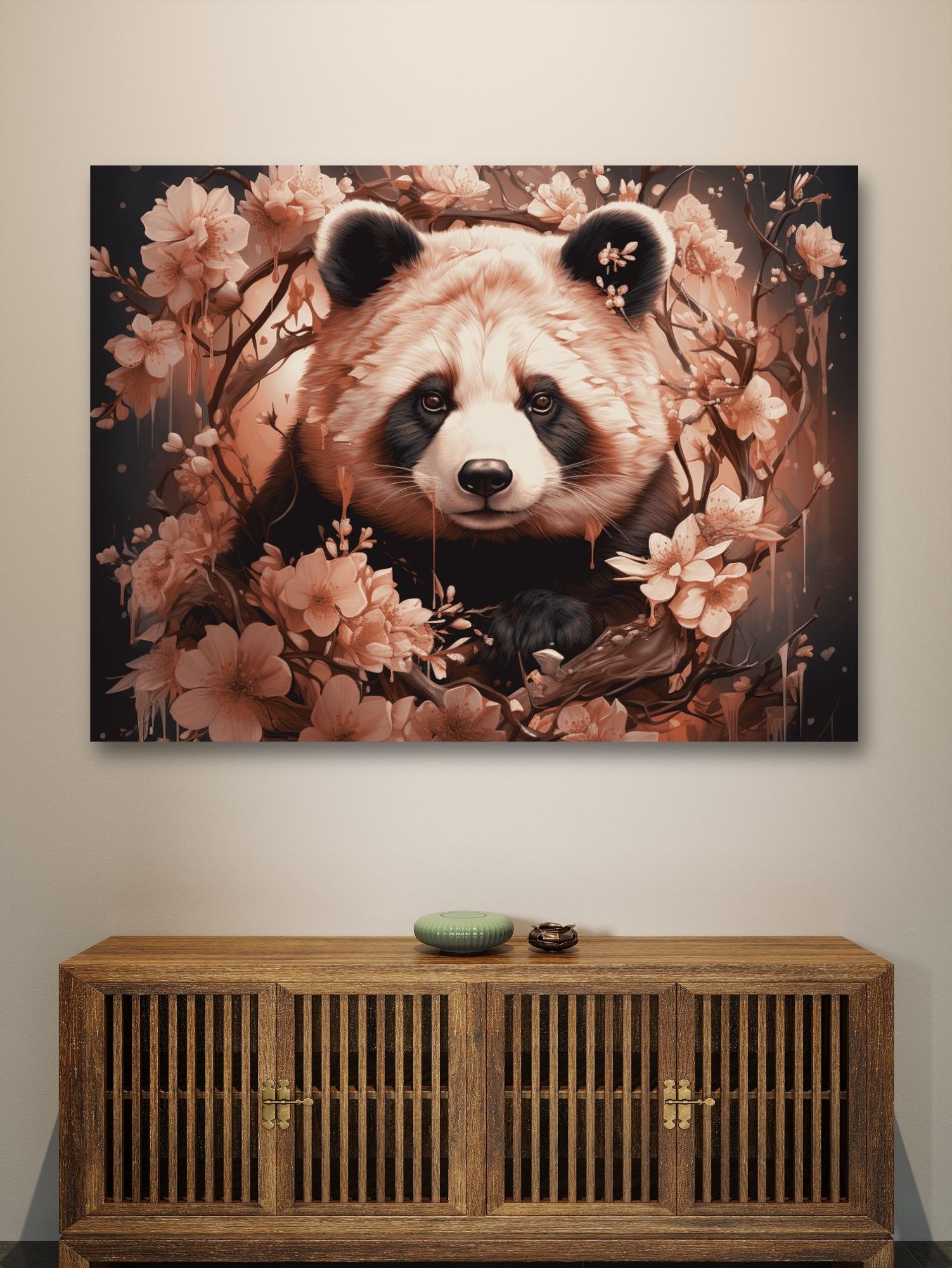 Leinwandbild - Cherry Blossom Panda