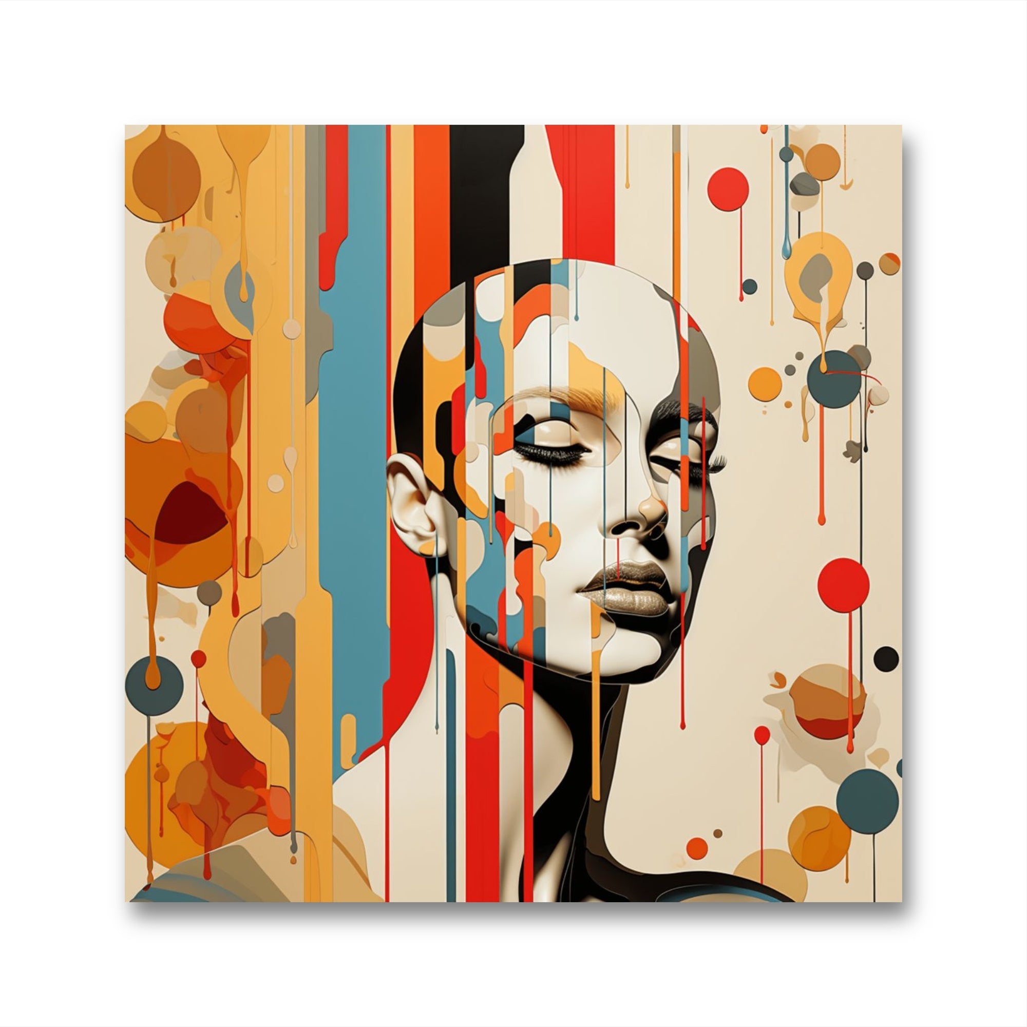 Glasbild - Painted Head 1