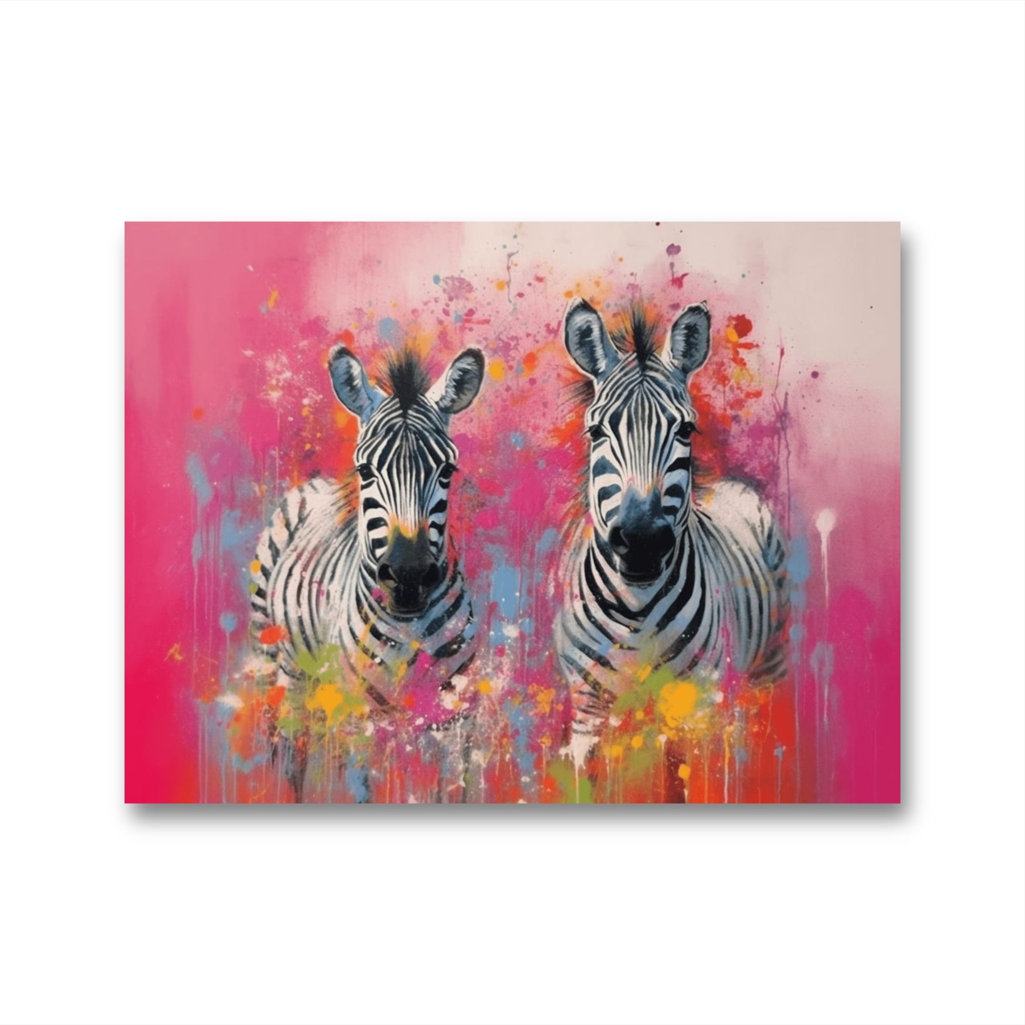 Glasbild - Two Zebras