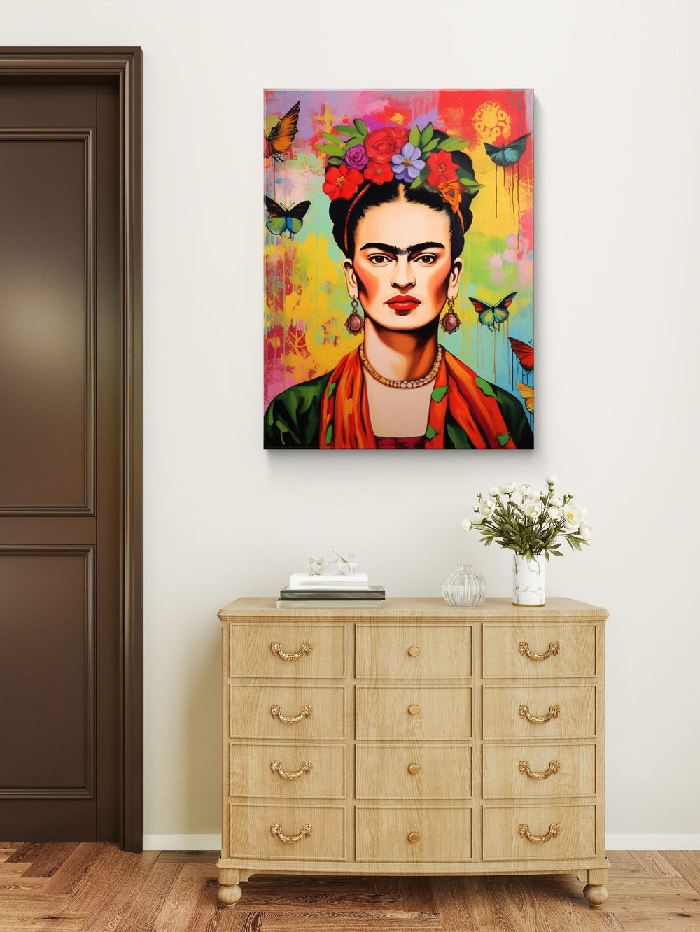 Frida Kahlo Portrait Glasbild - mywallexpressions