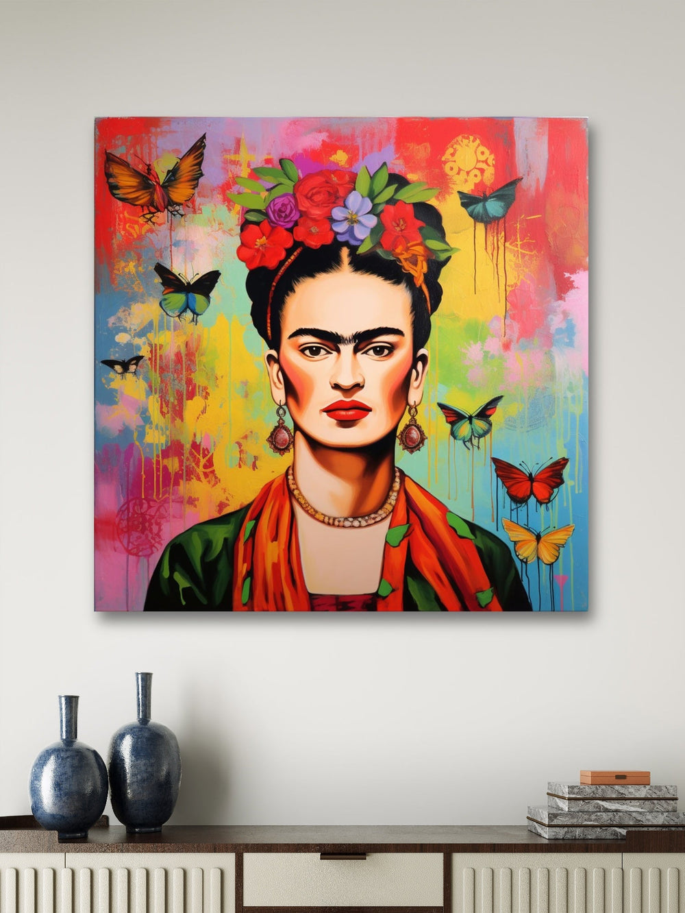 Frida Kahlo Portrait Glasbild - mywallexpressions