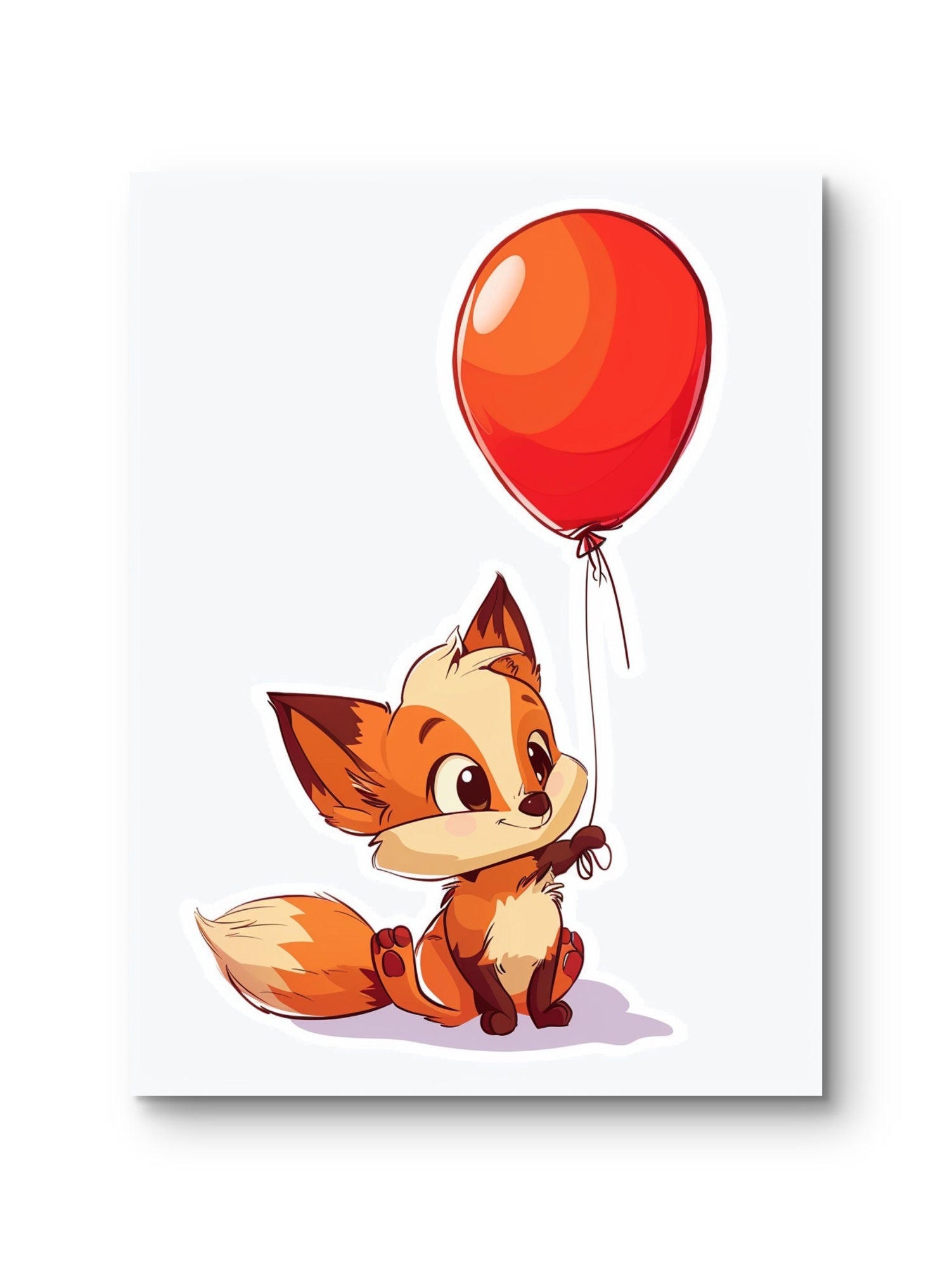 Fuchs mit Luftballon Poster - ohne Rahmen - mywallexpressions