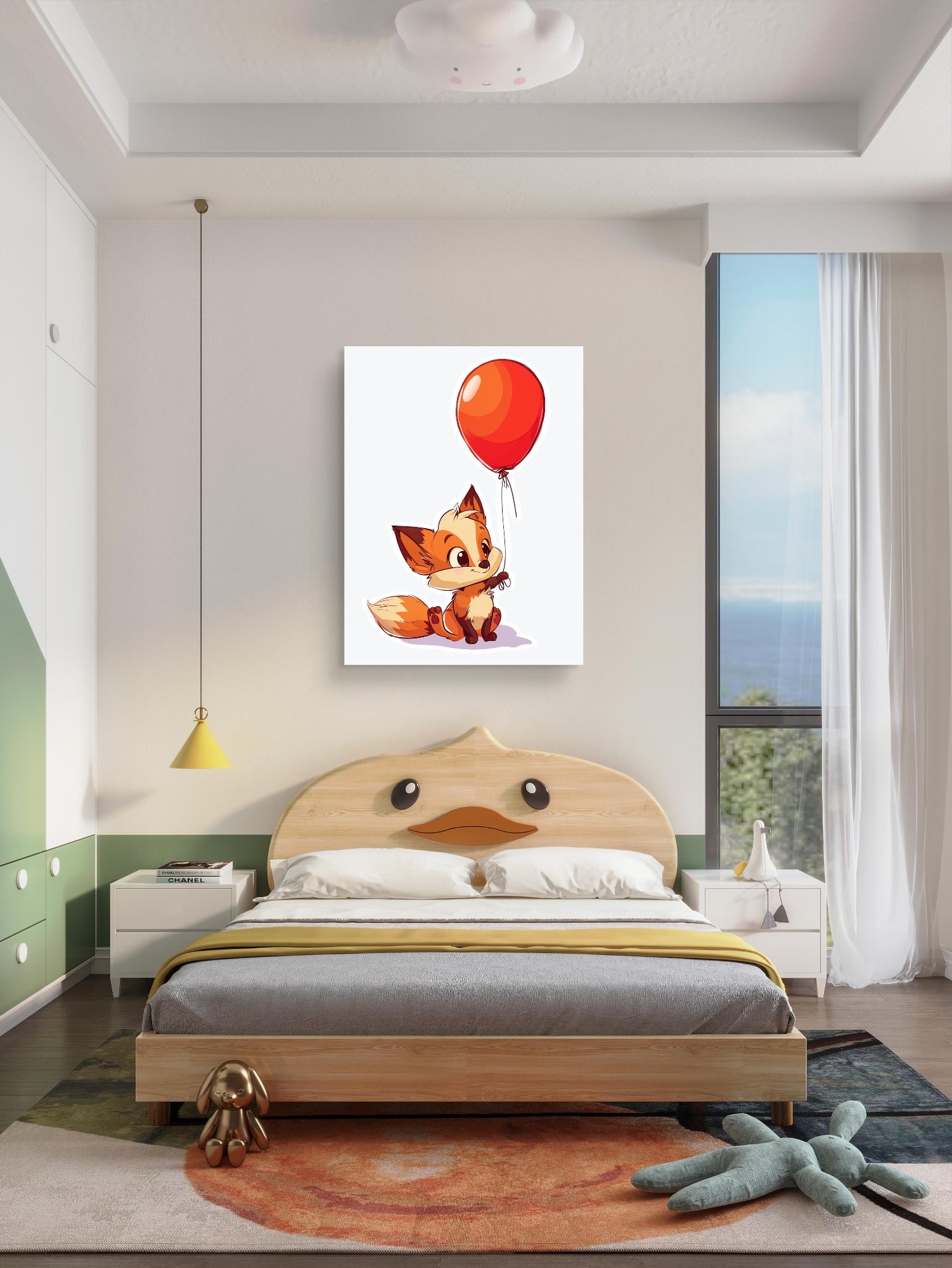 Fuchs mit Luftballon Poster - ohne Rahmen - mywallexpressions