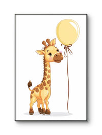 Giraffe mit Luftballon Poster - ohne Rahmen - mywallexpressions