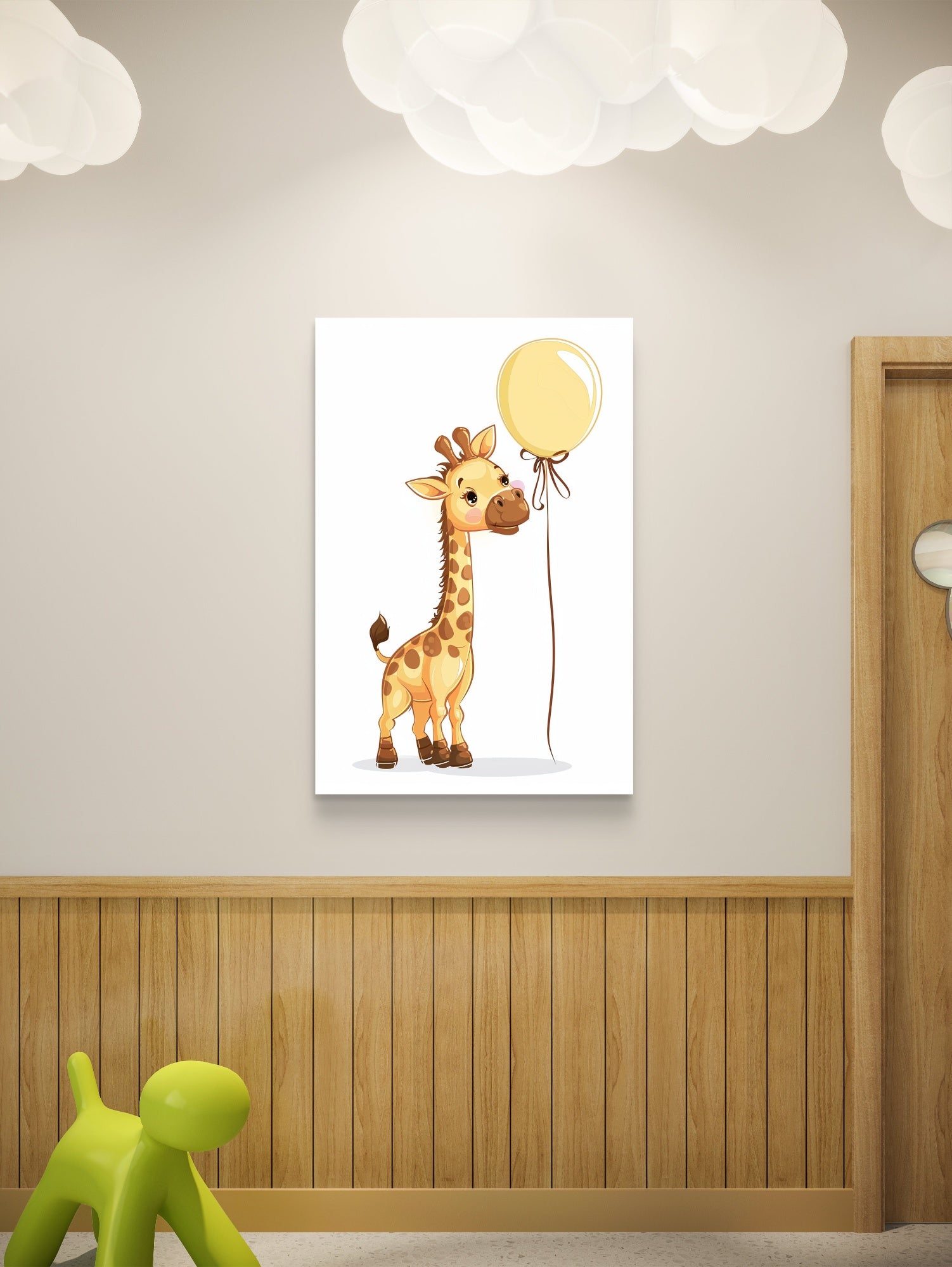 Giraffe mit Luftballon Poster - ohne Rahmen - mywallexpressions