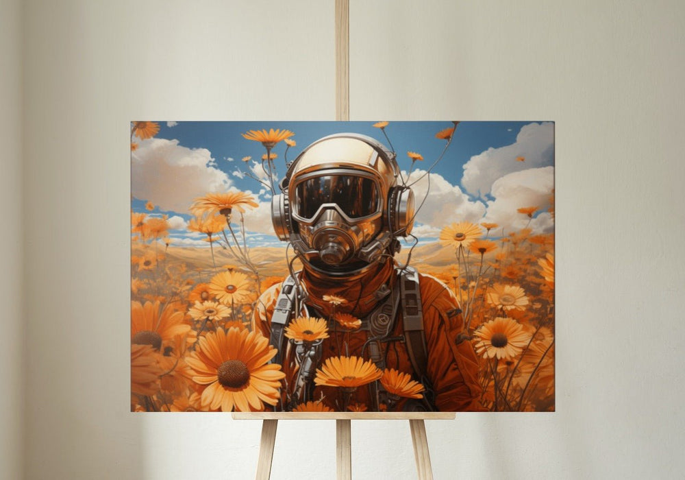 Glasbild - Astronaut Flowerfield - mywallexpressions