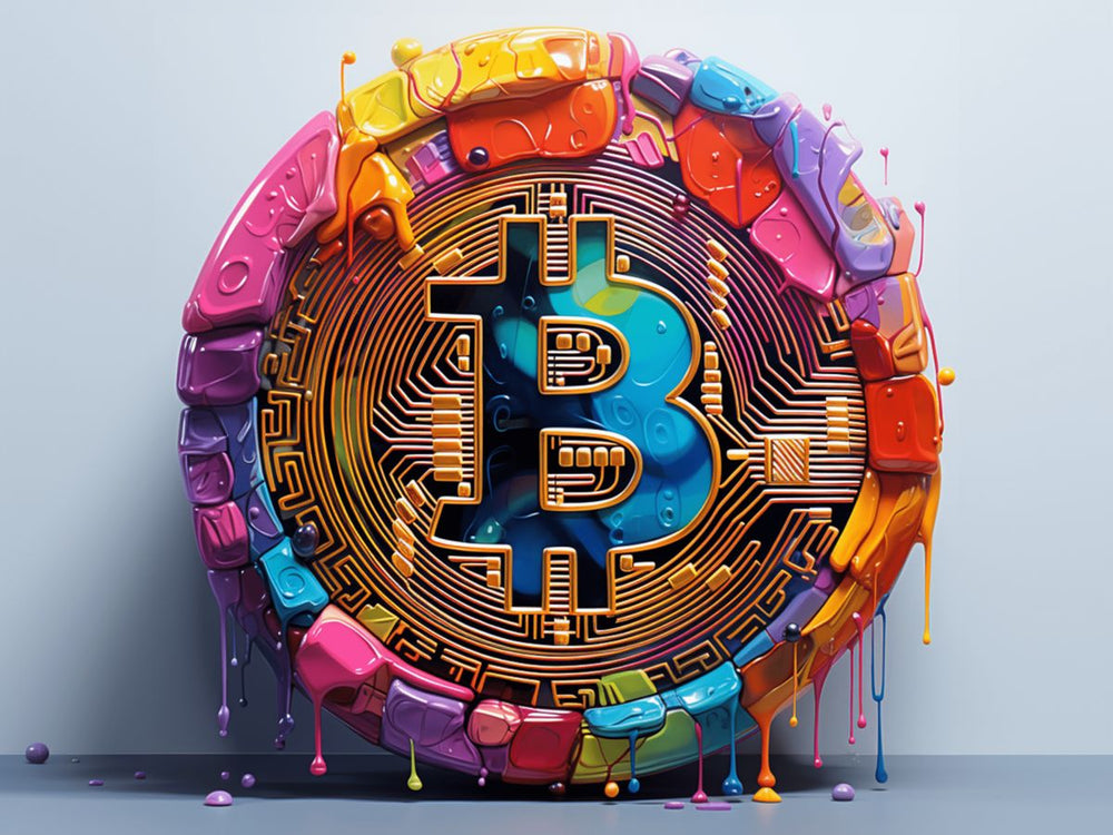 Glasbild - Bitcoin Pop Art - mywallexpressions