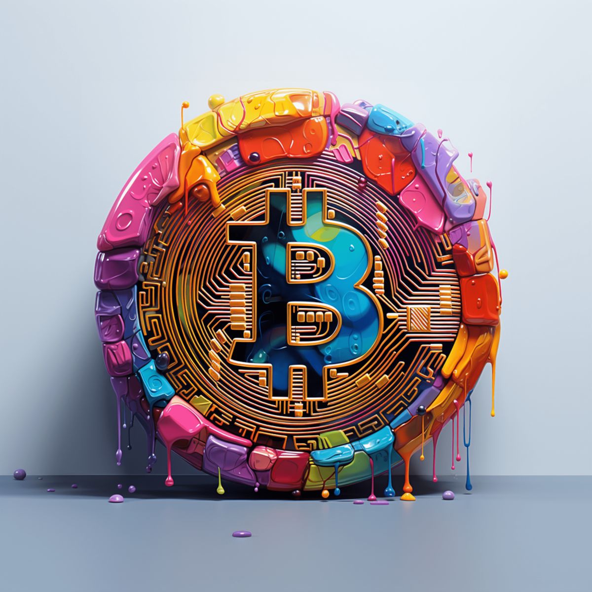 Glasbild - Bitcoin Pop Art - mywallexpressions