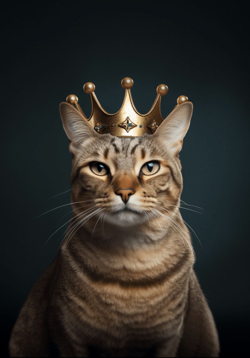 Glasbild - Crown Cat - mywallexpressions