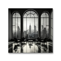 Glasbild - Fensterblick New York Skyline - mywallexpressions