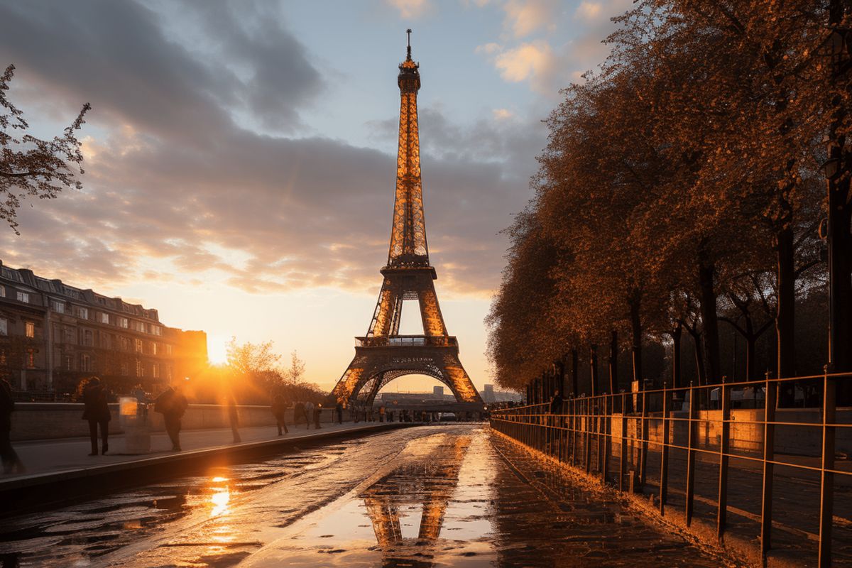 Leinwandbild - Paris in Sunset