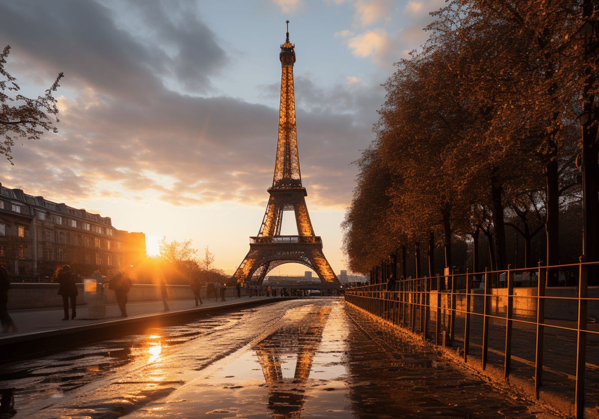 Leinwandbild - Paris in Sunset