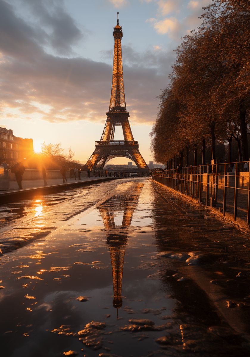 Leinwandbild - Paris in Sunset