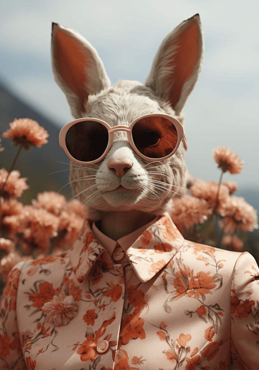 Leinwandbild - Cool Bunny