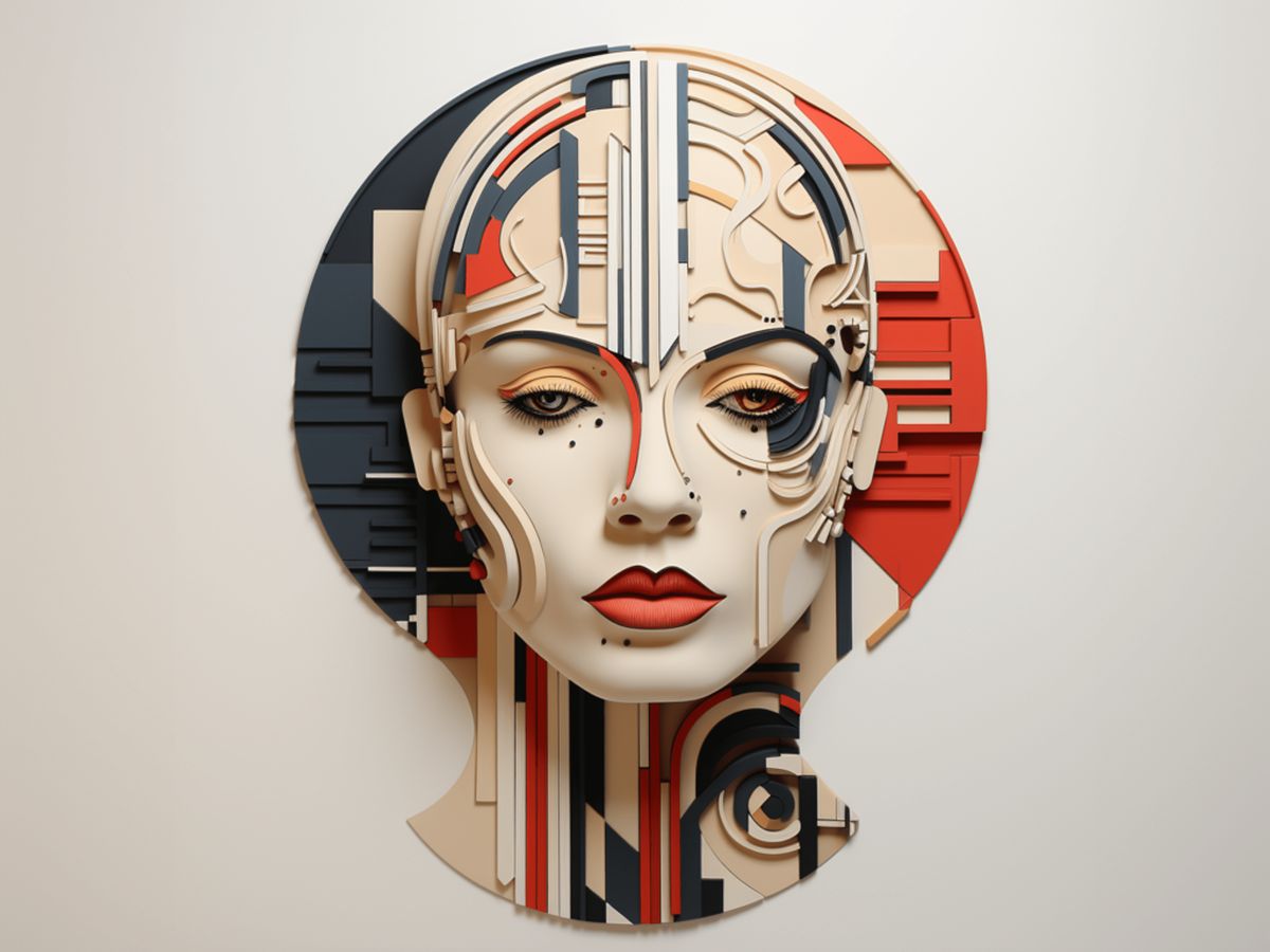 Glasbild - Painted Head 2