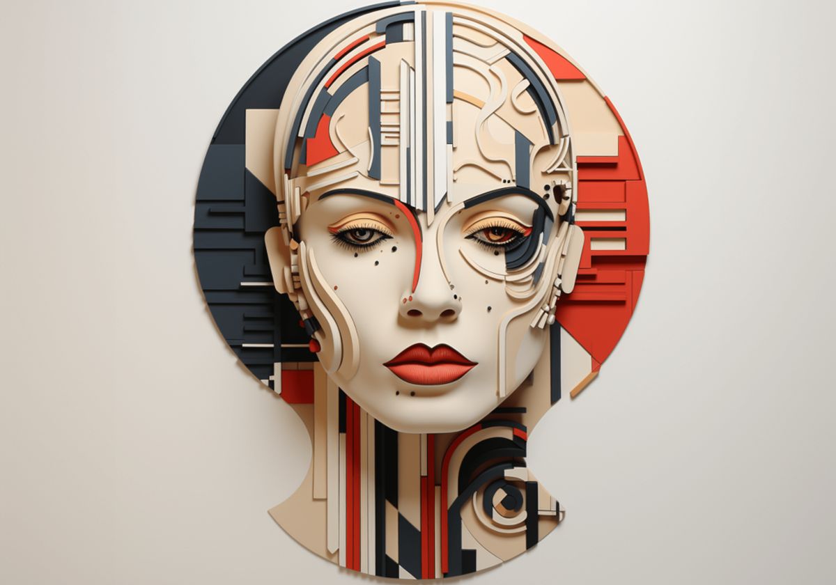 Glasbild - Painted Head 2