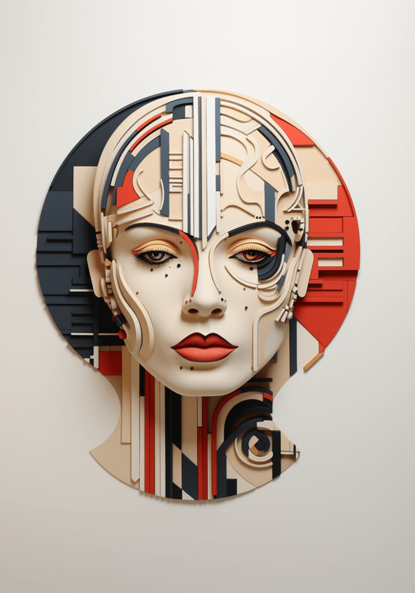 Glasbild - Painted Head 2