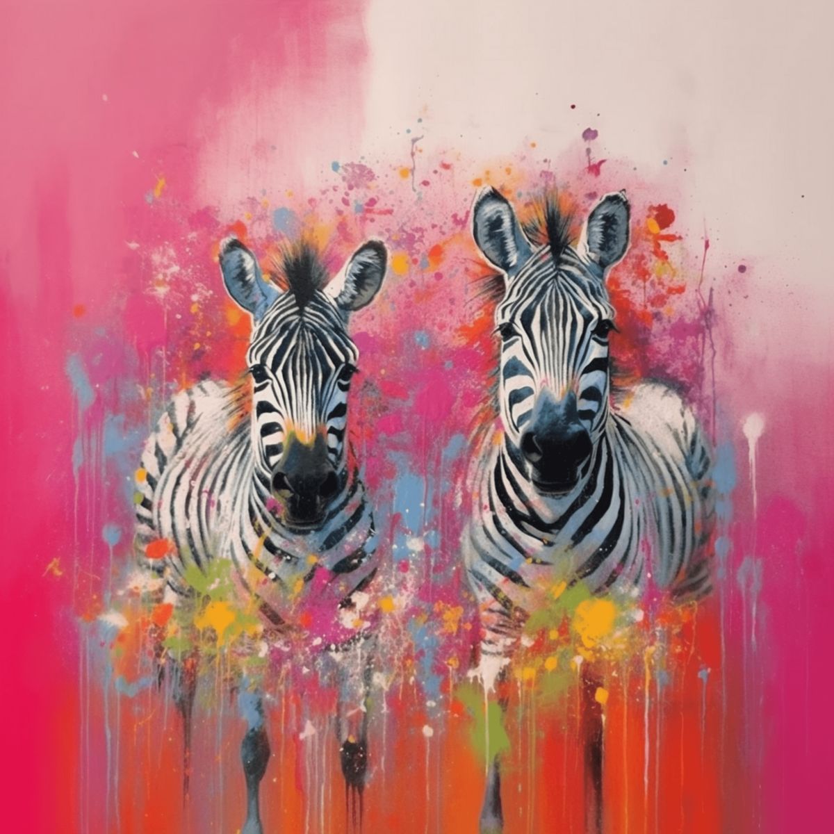 Glasbild - Two Zebras